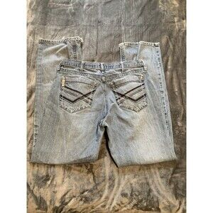 Cinch Grant Jeans Mens Straight Size 36x36 Blue Faded Distressed Cowboy Western